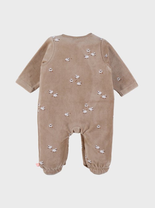 Pyjama bébé en velours avec broderie mouton Noukie's - Kiabi