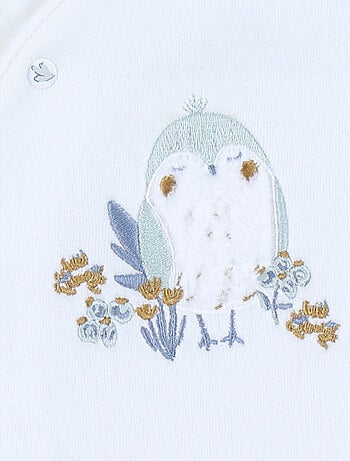 Pyjama bébé en velours avec broderie oiseau Noukie's