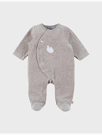Pyjama bébé en velours avec broderie phoque Noukie's