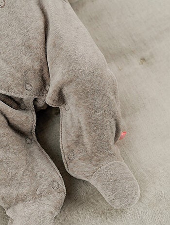 Pyjama bébé en velours avec broderie phoque Noukie's