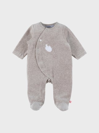 Pyjama bébé en velours avec broderie phoque Noukie's