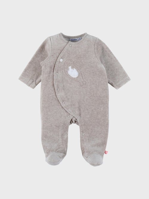 Pyjama bébé en velours avec broderie phoque Noukie's - Kiabi