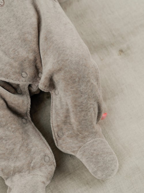 Pyjama bébé en velours avec broderie phoque Noukie's - Kiabi