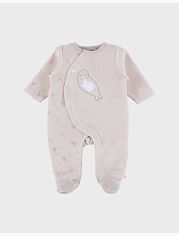 Pyjama bébé en velours avec broderie phoque Noukie's