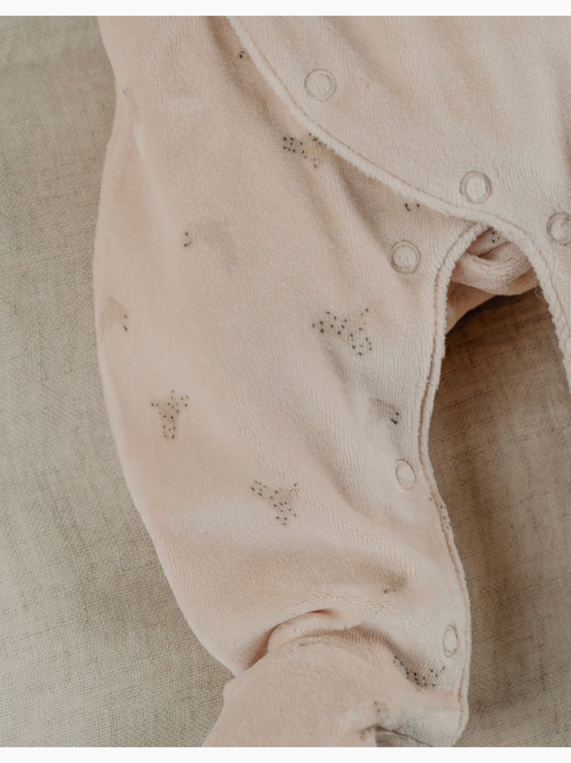 Pyjama bébé en velours avec broderie phoque Noukie's Ecru - Kiabi