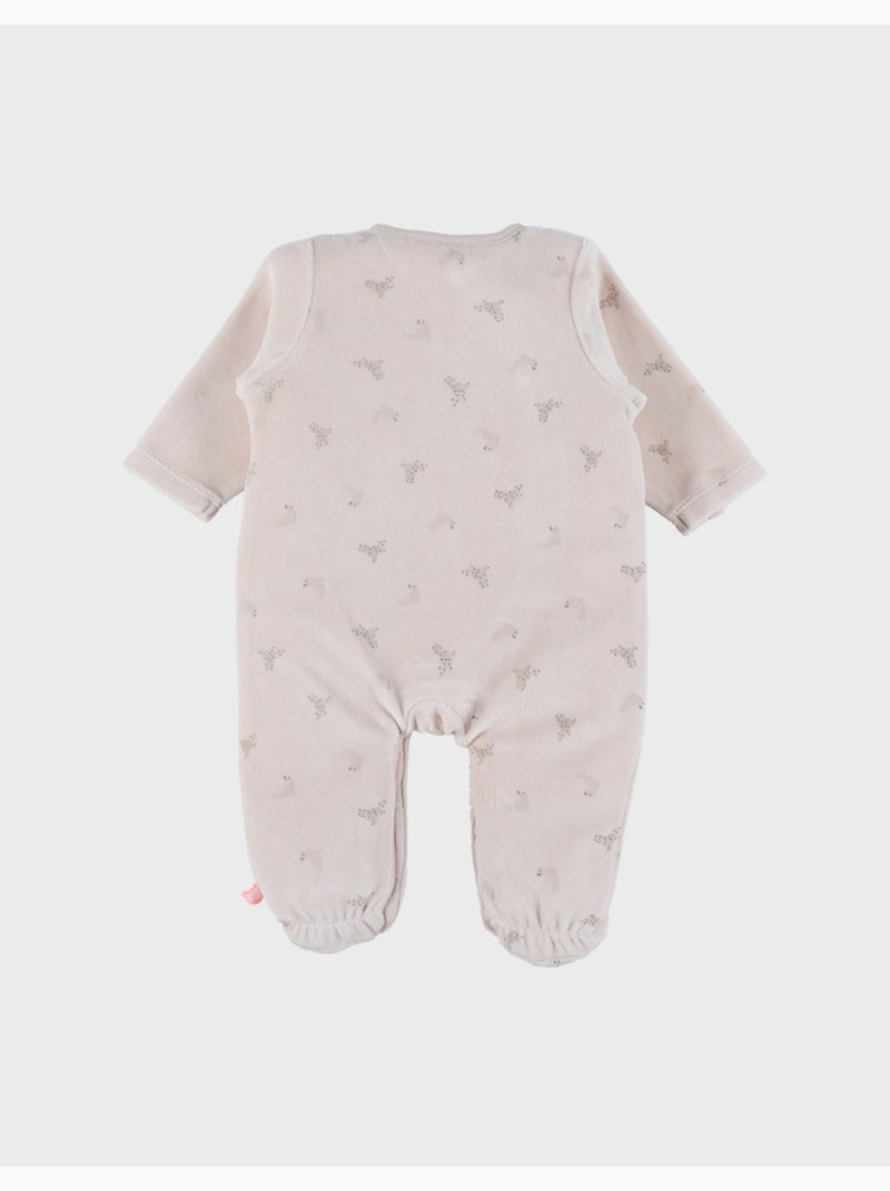 Pyjama bébé en velours avec broderie phoque Noukie's Ecru - Kiabi