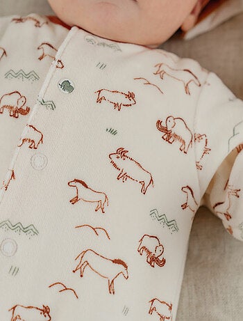 Pyjama bébé en velours avec imprimé Mammouth Noukie's