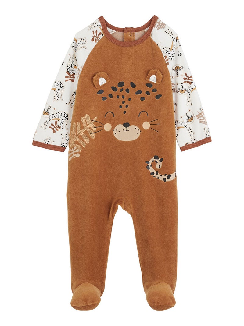 Pyjama bébé en velours Benghali Camel - Kiabi