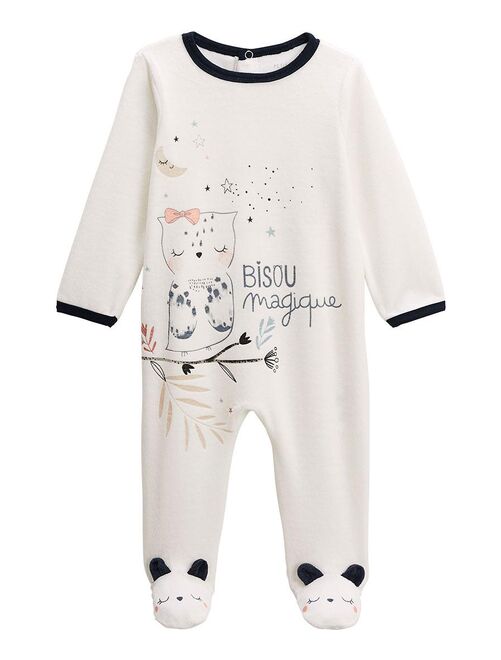 Pyjama bébé en velours Bisou Magique - Kiabi