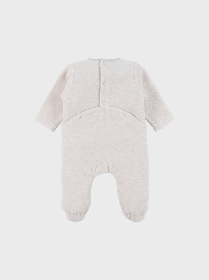 Pyjama bébé en velours brodé chat beige Noukie's Beige - Kiabi