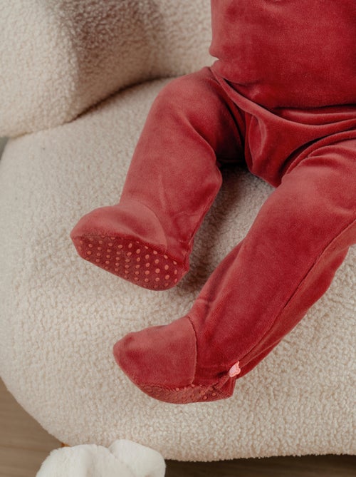 Pyjama bébé en velours brodé escargot Noukie's - Kiabi