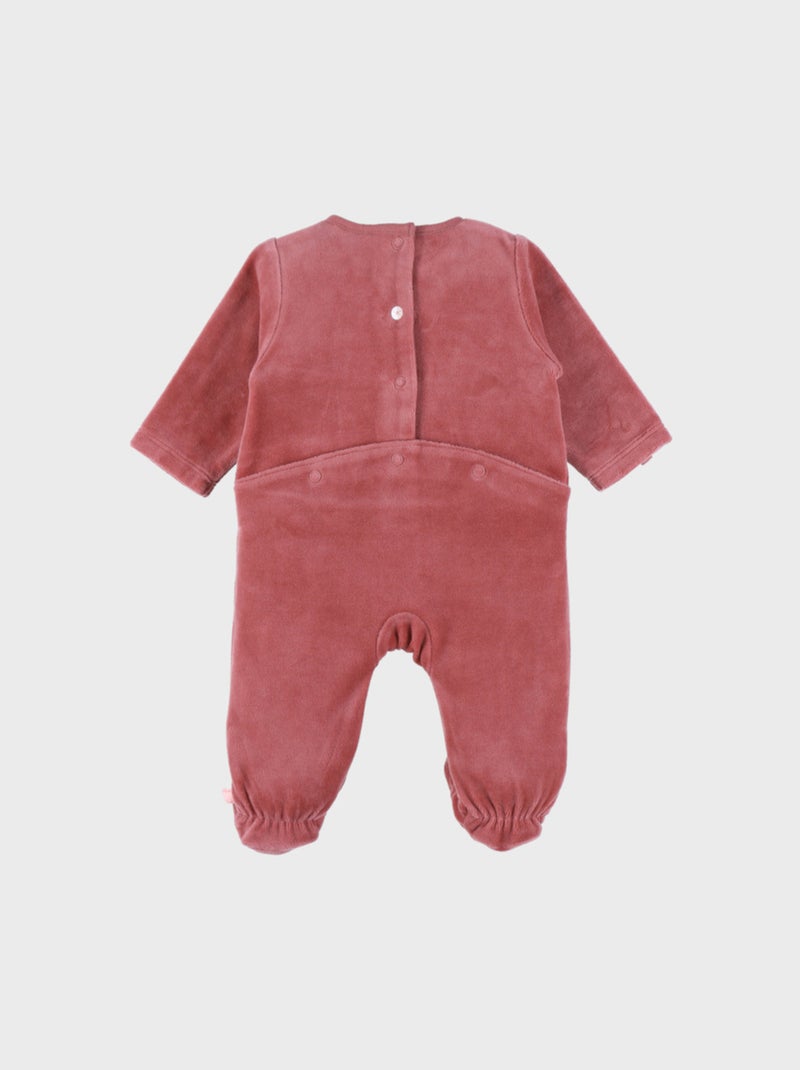 Pyjama bébé en velours brodé escargot Noukie's Rose - Kiabi