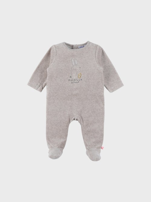 Pyjama bébé en velours brodé lapin Noukie's - Kiabi