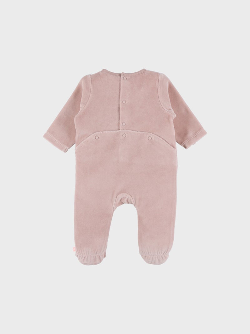 Pyjama bébé en velours brodé lapin rose Noukie's Rose - Kiabi