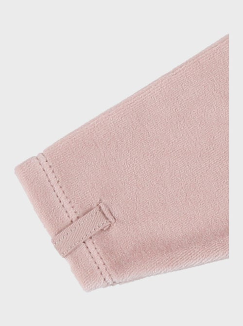 Pyjama bébé en velours brodé lapin rose Noukie's - Kiabi