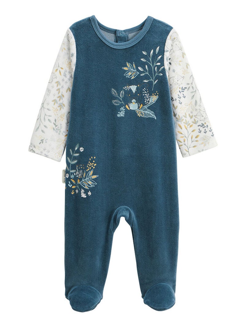 Pyjama bébé en velours Cacahuète Bleu - Kiabi