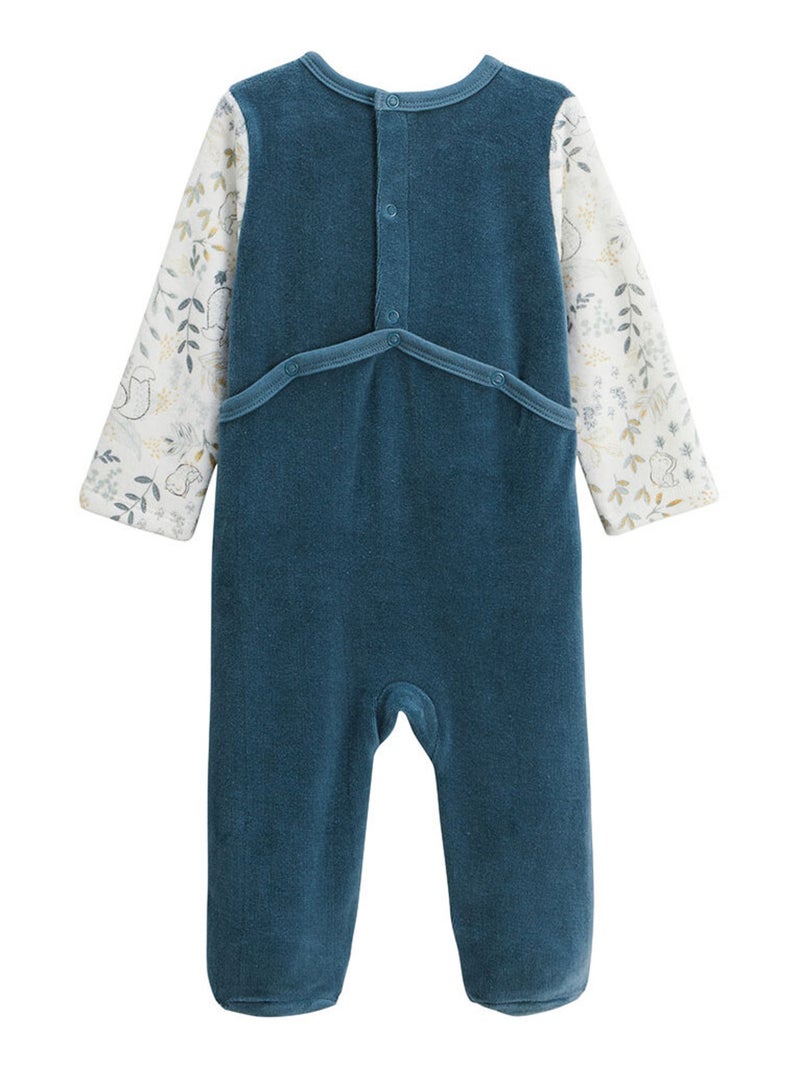Pyjama bébé en velours Cacahuète Bleu - Kiabi