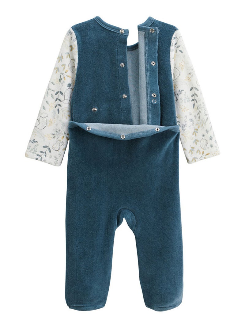 Pyjama bébé en velours Cacahuète Bleu - Kiabi