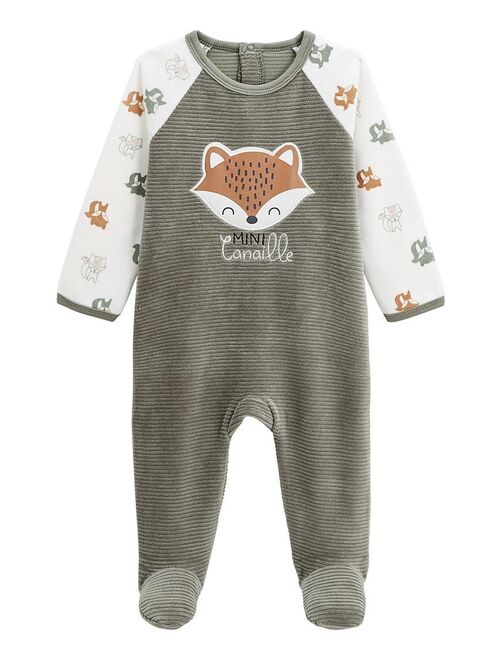 Pyjama bébé en velours Canaille - Kiabi