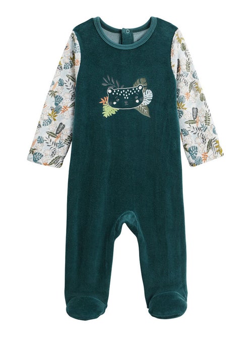 Pyjama bébé en velours Canopée - Kiabi
