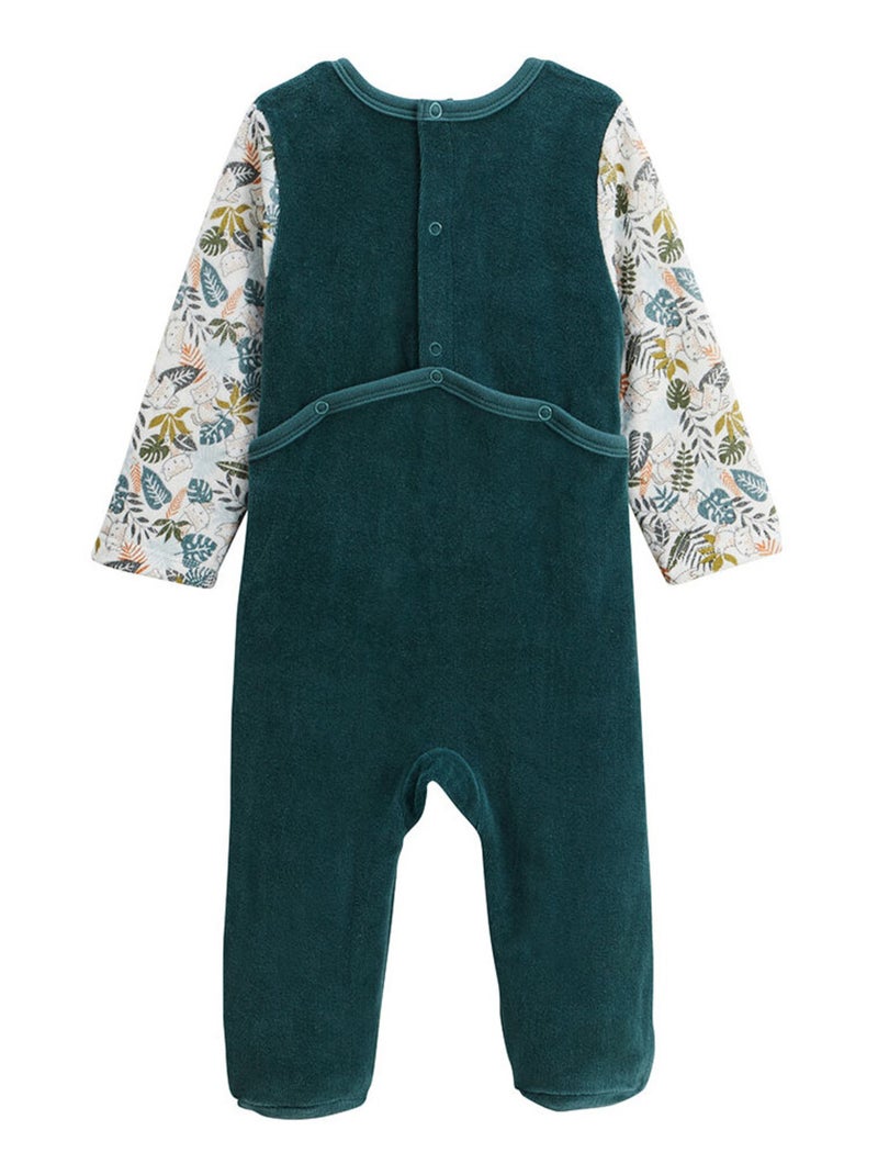 Pyjama bébé en velours Canopée Vert - Kiabi