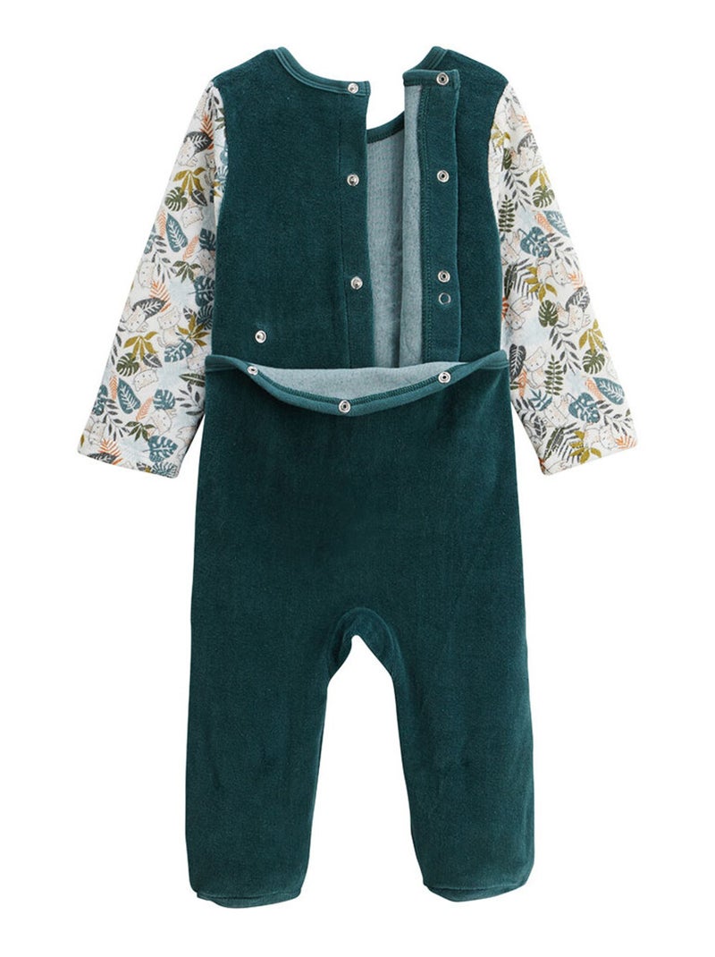 Pyjama bébé en velours Canopée Vert - Kiabi