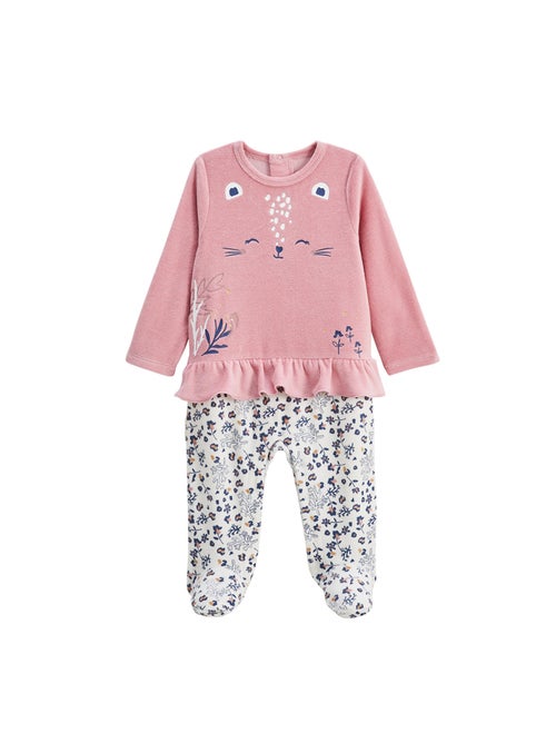 Pyjama bébé en velours Céleste - Kiabi