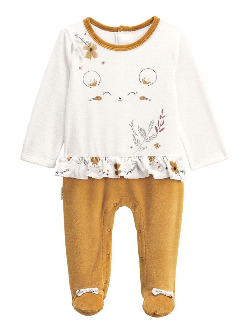 Pyjama bébé en velours Charlie Moutarde - Kiabi