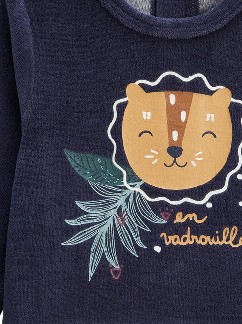 Pyjama bébé en velours Charly - Kiabi