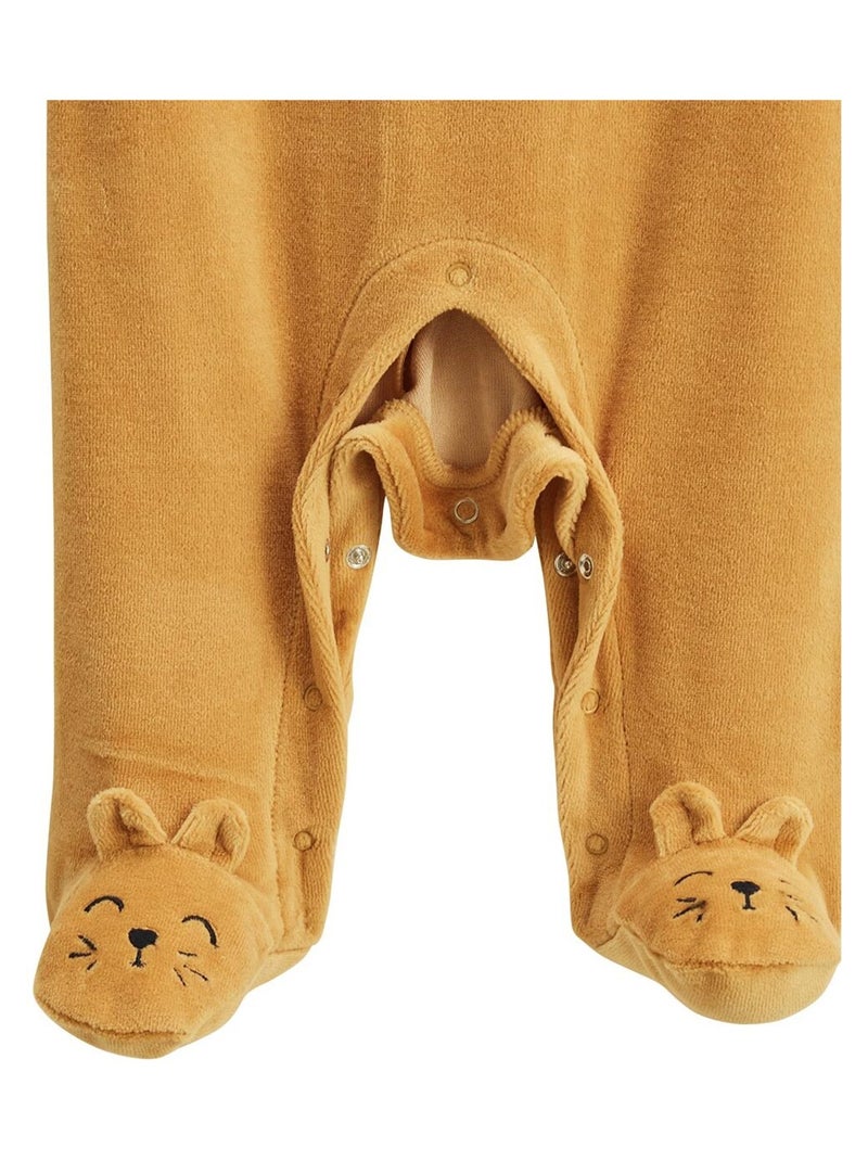 Pyjama bébé en velours Charly Bleu - Kiabi
