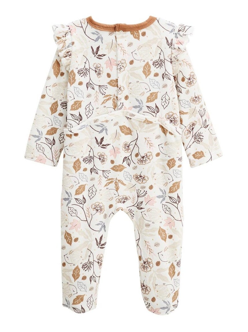 Pyjama bébé en velours Chincha Ecru - Kiabi
