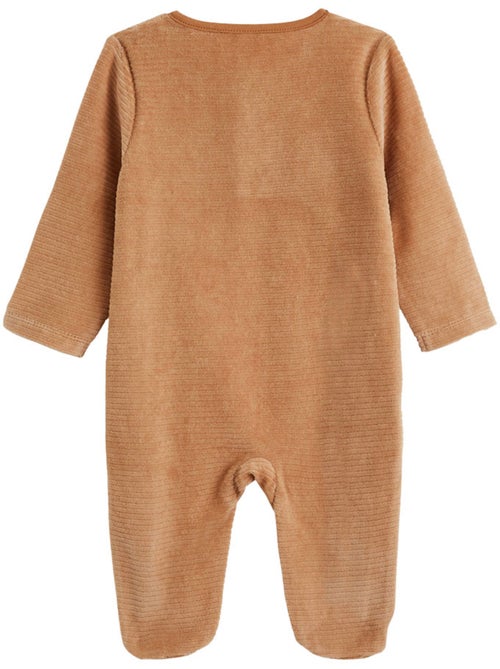 Pyjama bébé en velours côtelé ouverture pont caramel - Kiabi Pyjama bébé en velours côtelé ouverture pont caramel - Kiabi