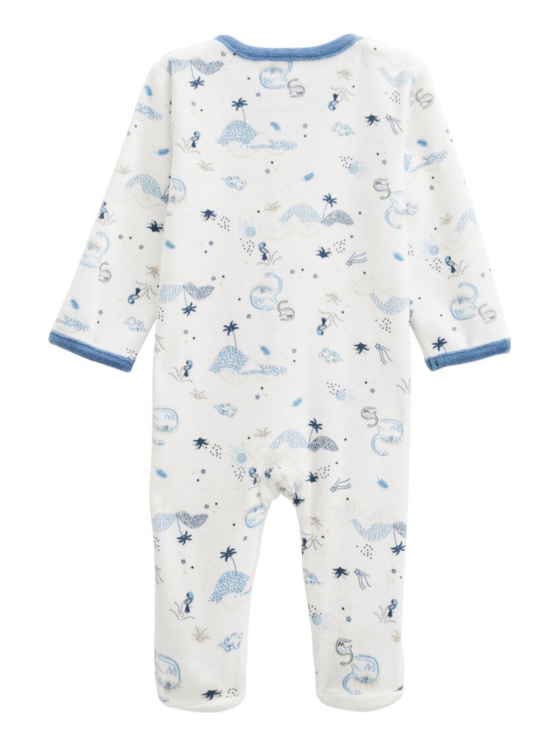 Pyjama bébé en velours Dune Valley Ecru - Kiabi