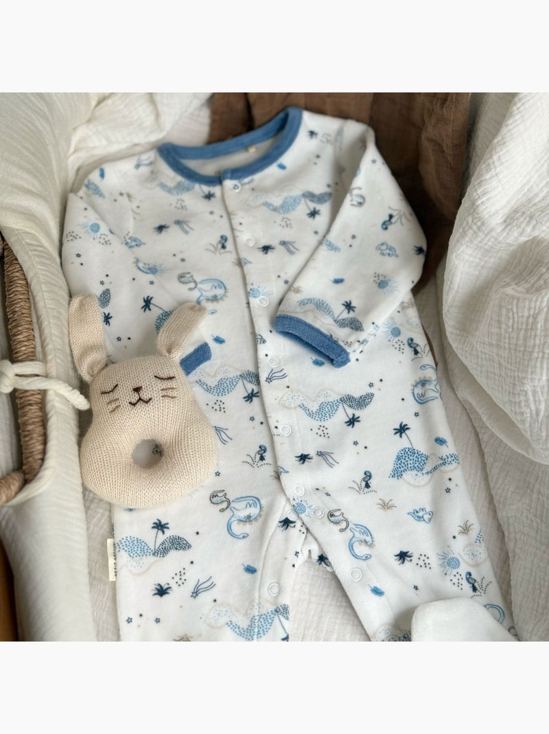 Pyjama bébé en velours Dune Valley Ecru - Kiabi