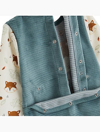 Pyjama bébé en velours Ginkgo