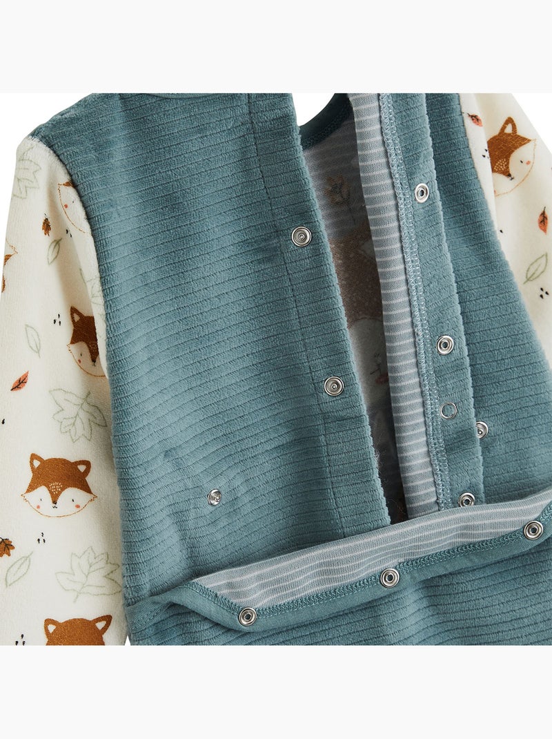 Pyjama bébé en velours Ginkgo Vert - Kiabi