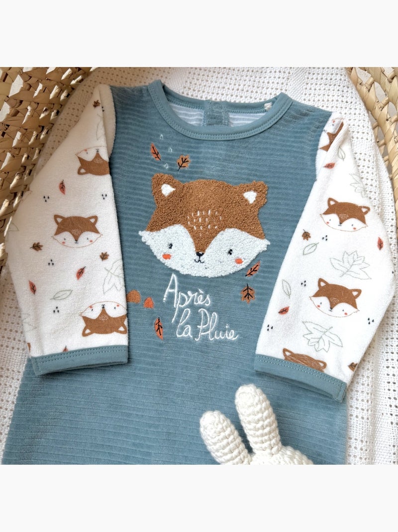Pyjama bébé en velours Ginkgo Vert - Kiabi