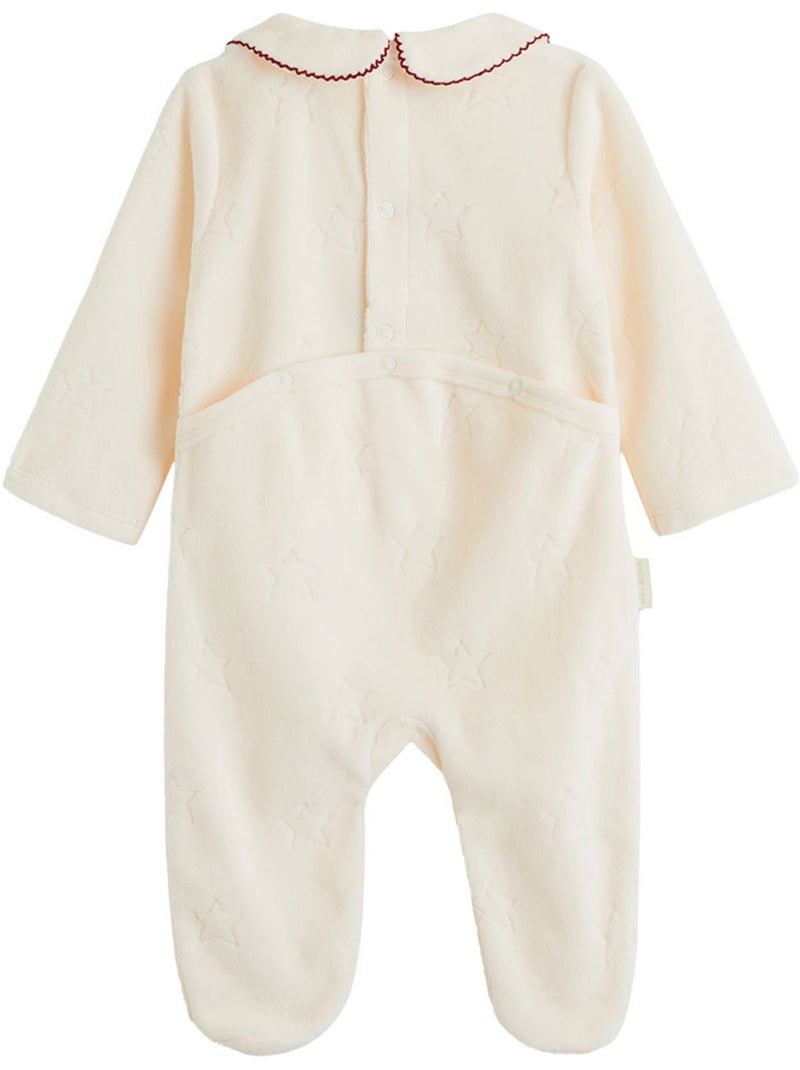 Pyjama bébé en velours grace Ecru - Kiabi