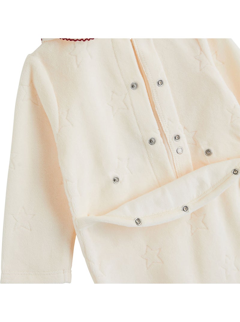Pyjama bébé en velours grace Ecru - Kiabi
