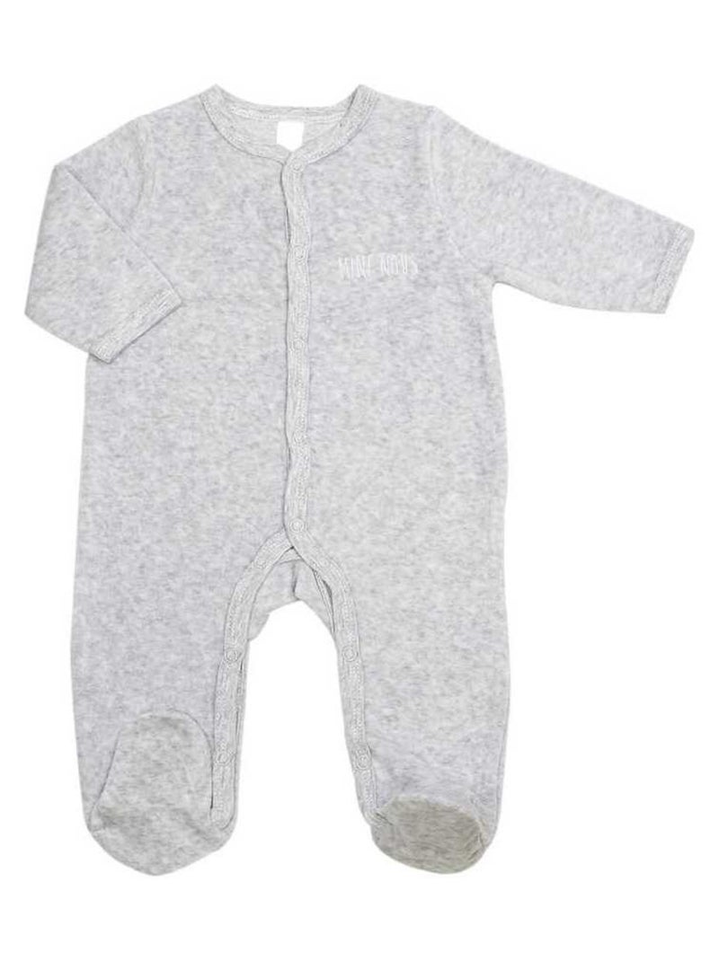 Pyjama bébé en velours gris Gris - Kiabi