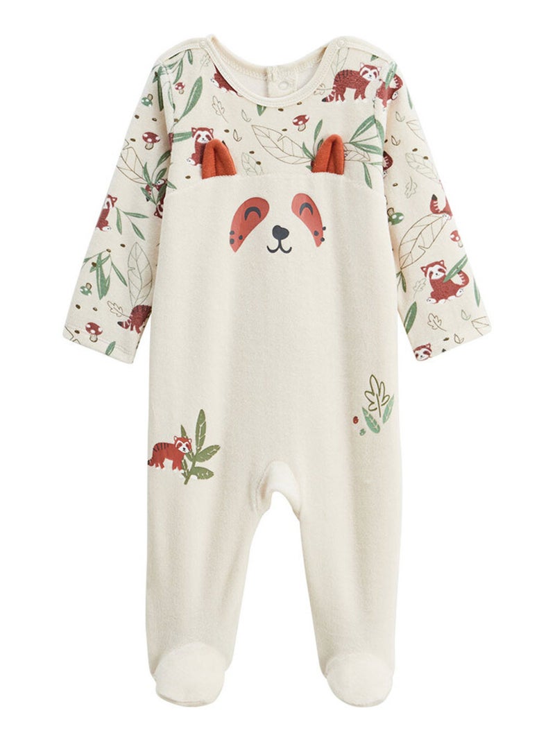 Pyjama bébé en velours Gustin Beige - Kiabi