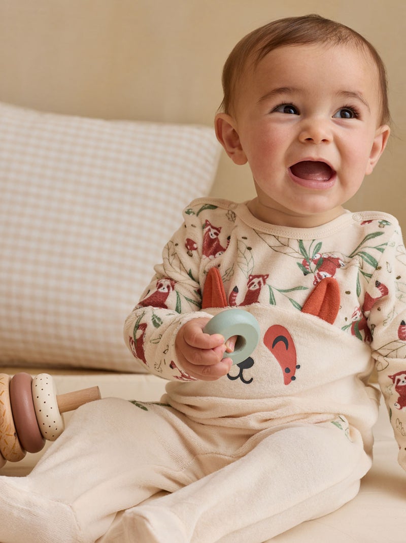 Pyjama bébé en velours Gustin Beige - Kiabi