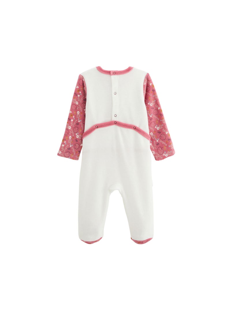 Pyjama bébé en velours Happy Days Rose - Kiabi