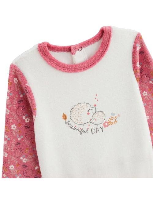 Pyjama bébé en velours Happy Days - Kiabi