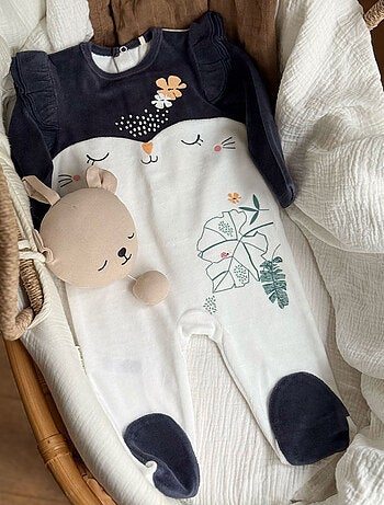 Pyjama bébé en velours Holamuchacha