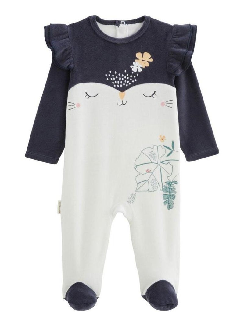 Pyjama bébé en velours Holamuchacha Ecru - Kiabi