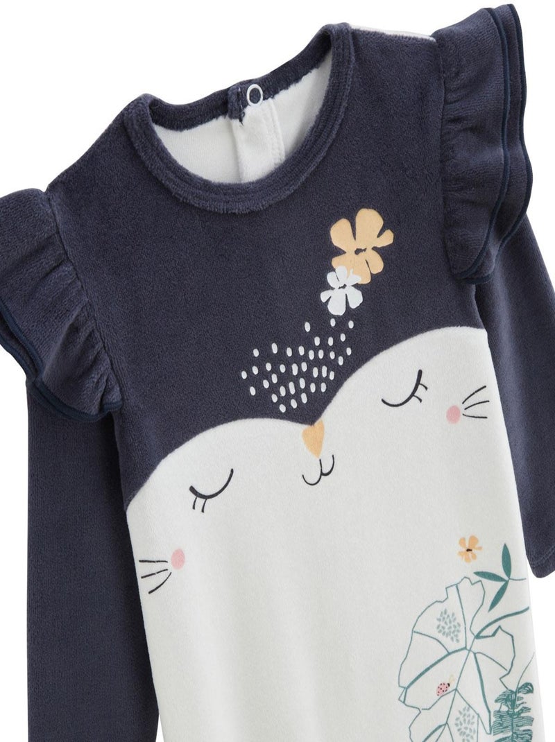 Pyjama bébé en velours Holamuchacha Ecru - Kiabi