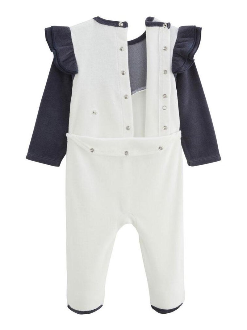 Pyjama bébé en velours Holamuchacha Ecru - Kiabi