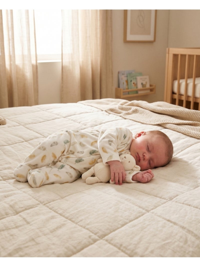 Pyjama bébé en velours imprimé - plumes de lune noukie's Beige - Kiabi