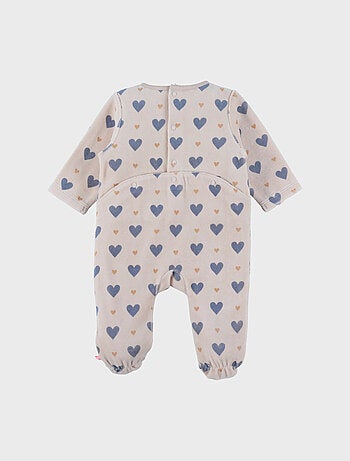 Pyjama bébé en velours imprimé cœurs Noukie's